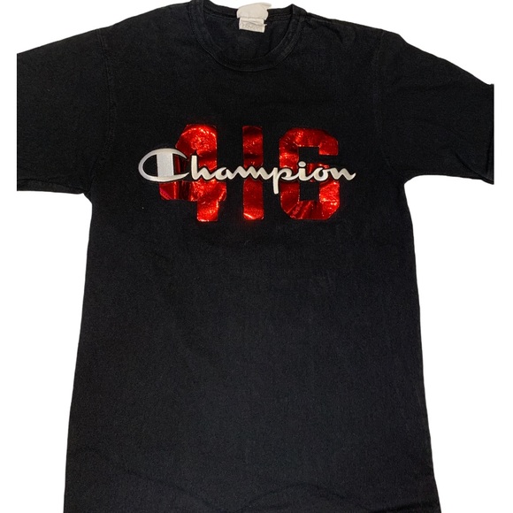 Champion Men’s Black “416” Red Foil #’s Size Small - Picture 2 of 4